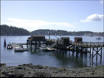 FHL dock with dive shed and boats